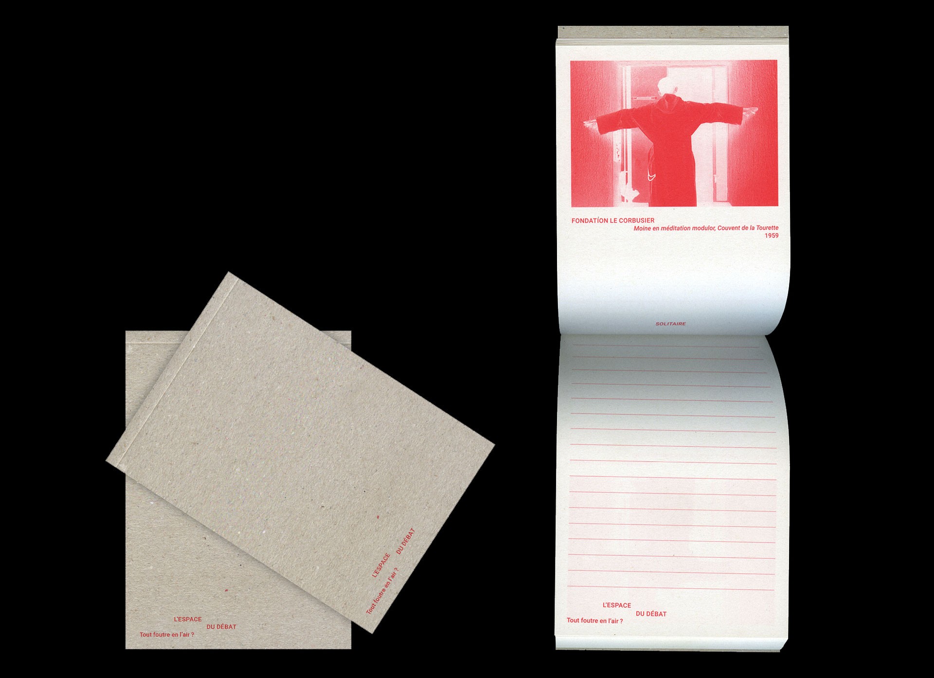 *L'espace du débat. Tout foutre en l'air?*, book, 10,5 × 14,8 cm, 96 p., Pavillon de l'Arsenal, Paris, 2017