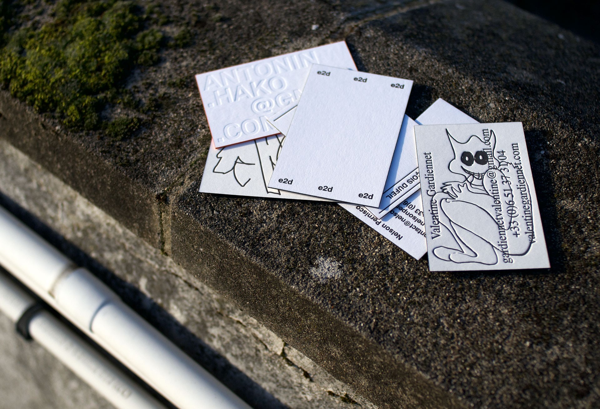 Some letterpress business cards, 8,5 × 5,5 cm, Bobigny, 2024