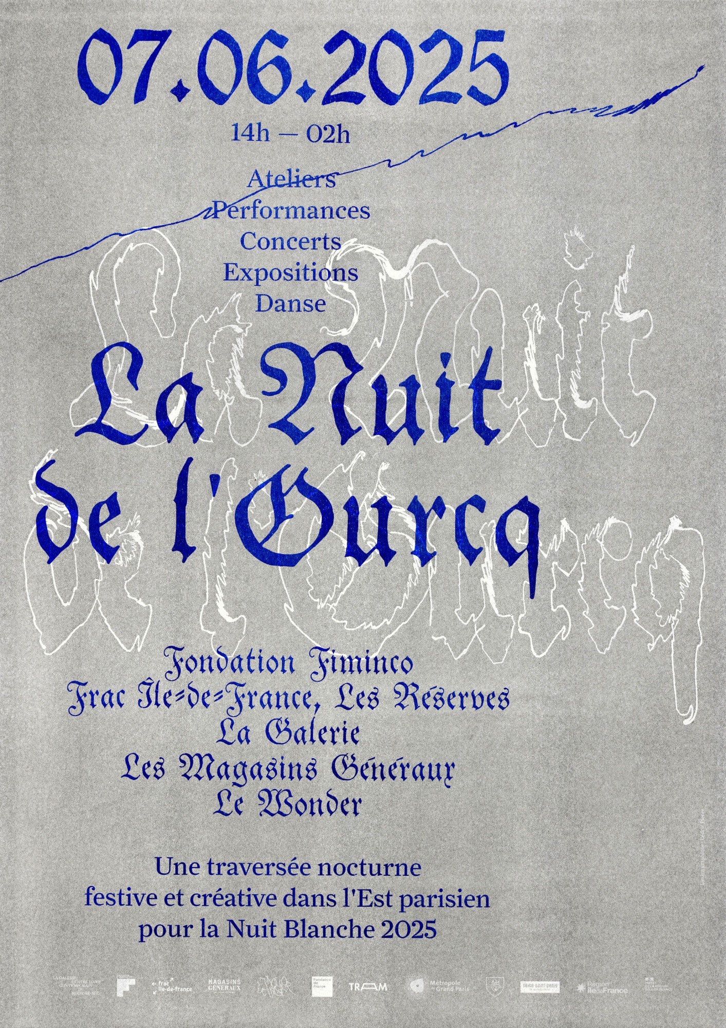 *La Nuit de l'Ourcq*, poster, 42 × 59,4 cm, Nuit Blanche, Paris, 2025