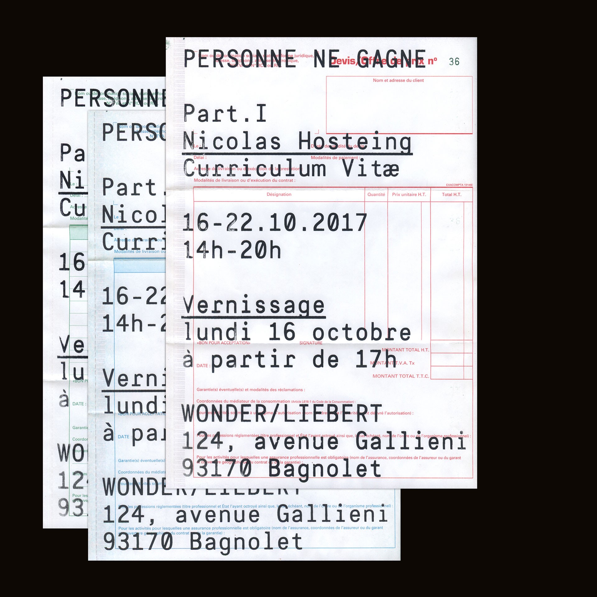 *Personne ne gagne*, visual identity, with Karin Schlageter, Wonder/Liebert, Bagnolet, 2018