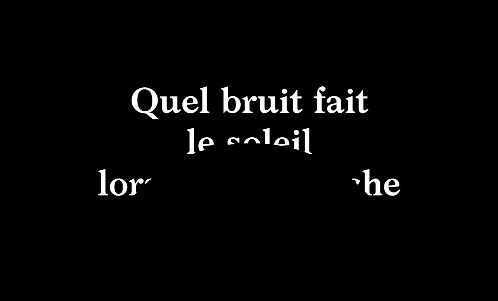 *Quel bruit fait le soleil lorsqu'il se couche à l'horizon*, film credits, Guillaume Aubry, théâtre Nanterre-Amandiers, 2020