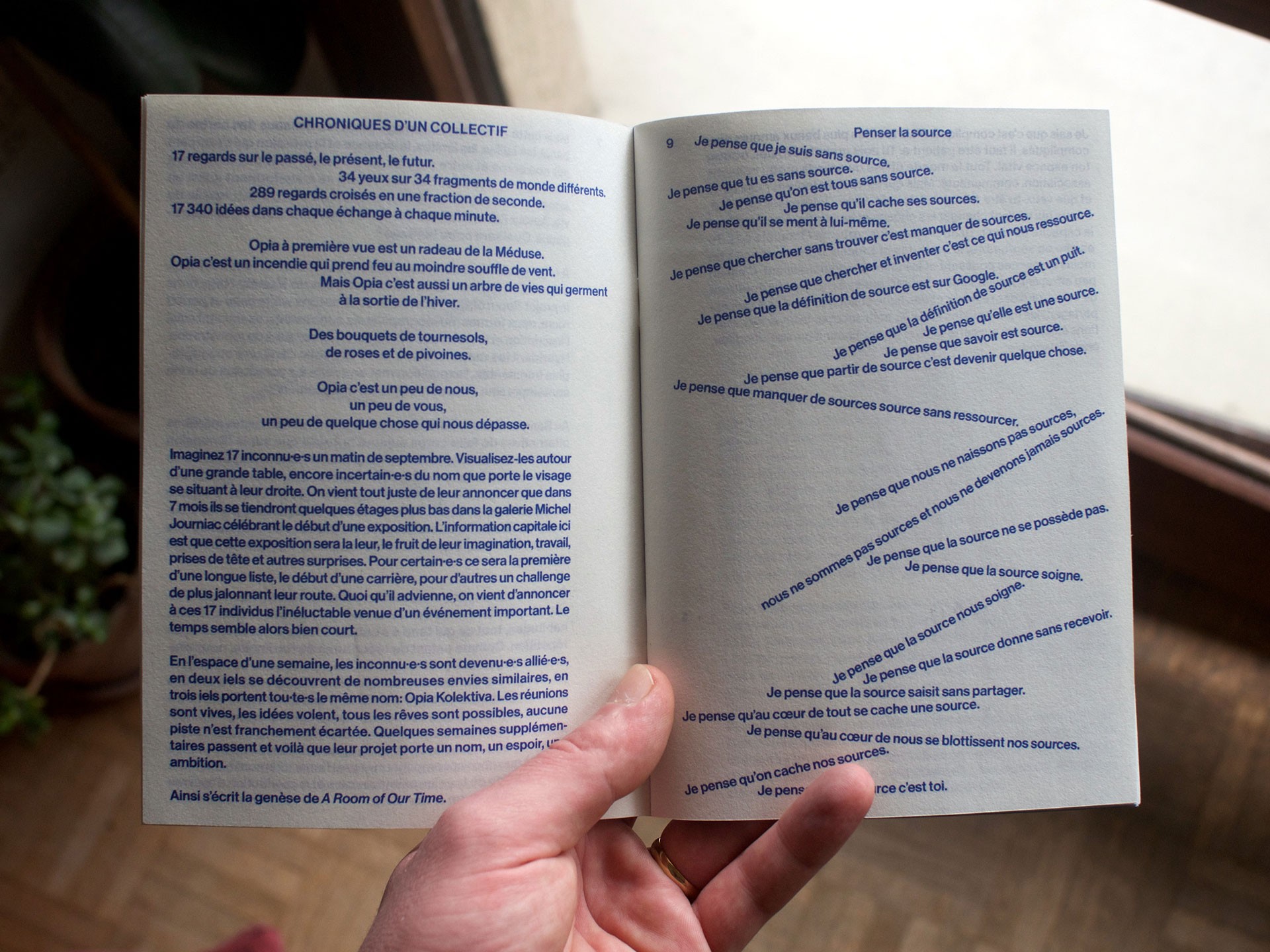 *A room of our time*, book, 13,5 × 19 cm, 56 p., with Opia Kolektiva, CNAP, Paris, 2023