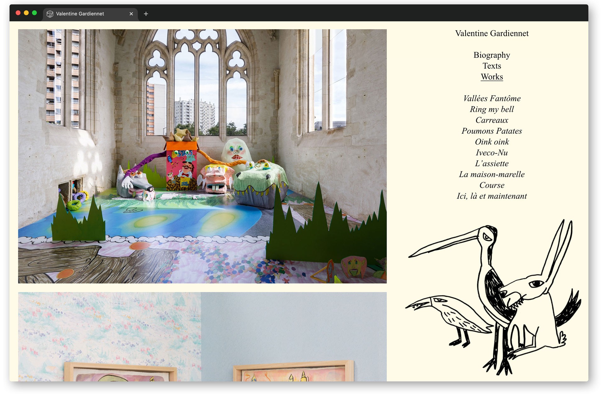 *Valentine Gardiennet*, website (link: https://www.valentinegardiennet.com/ text: (link)), Paris, 2024