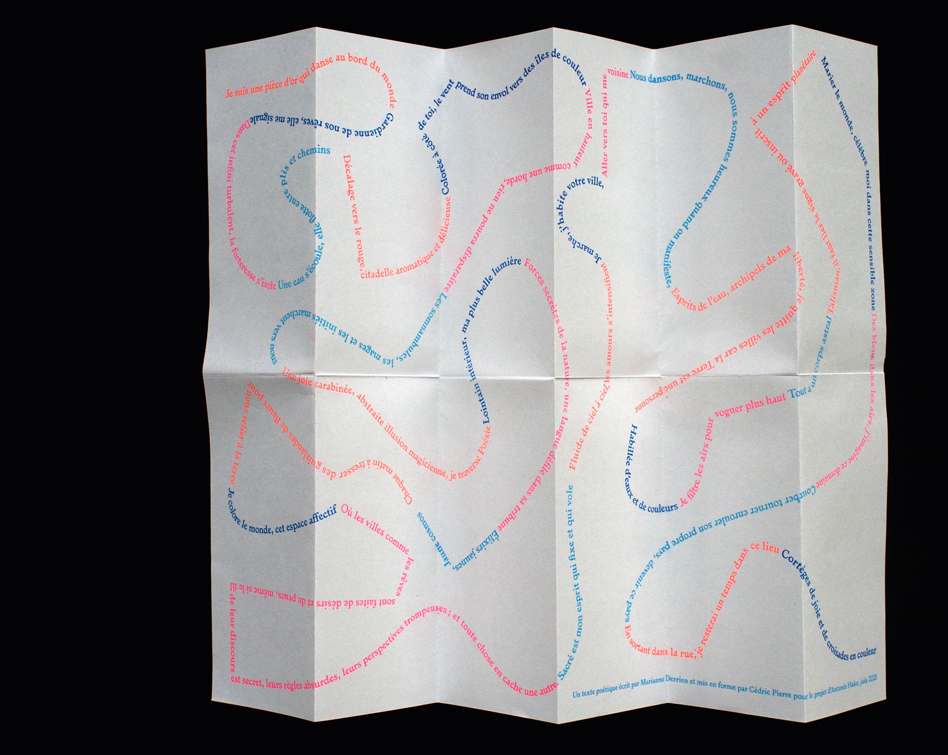 *Manifestation de peinture*, roadmap, 42 × 29,7 cm, with Marianne Derrien and Antonin Hako, Besançon, 2021