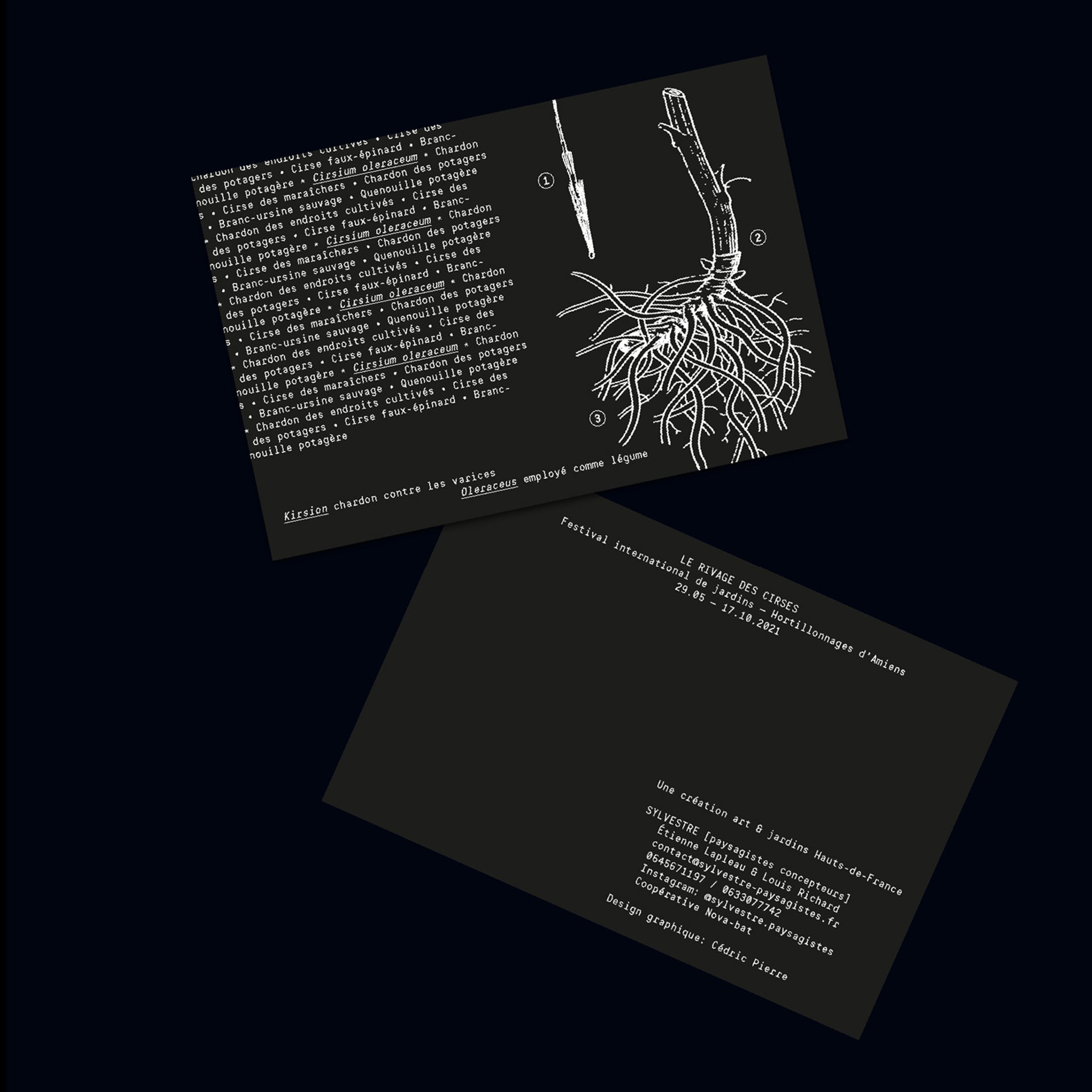 *Le cirse des maraîchers*, invitation cards, 15 × 10 cm, Sylvestre Paysagistes, Amiens, 2021
