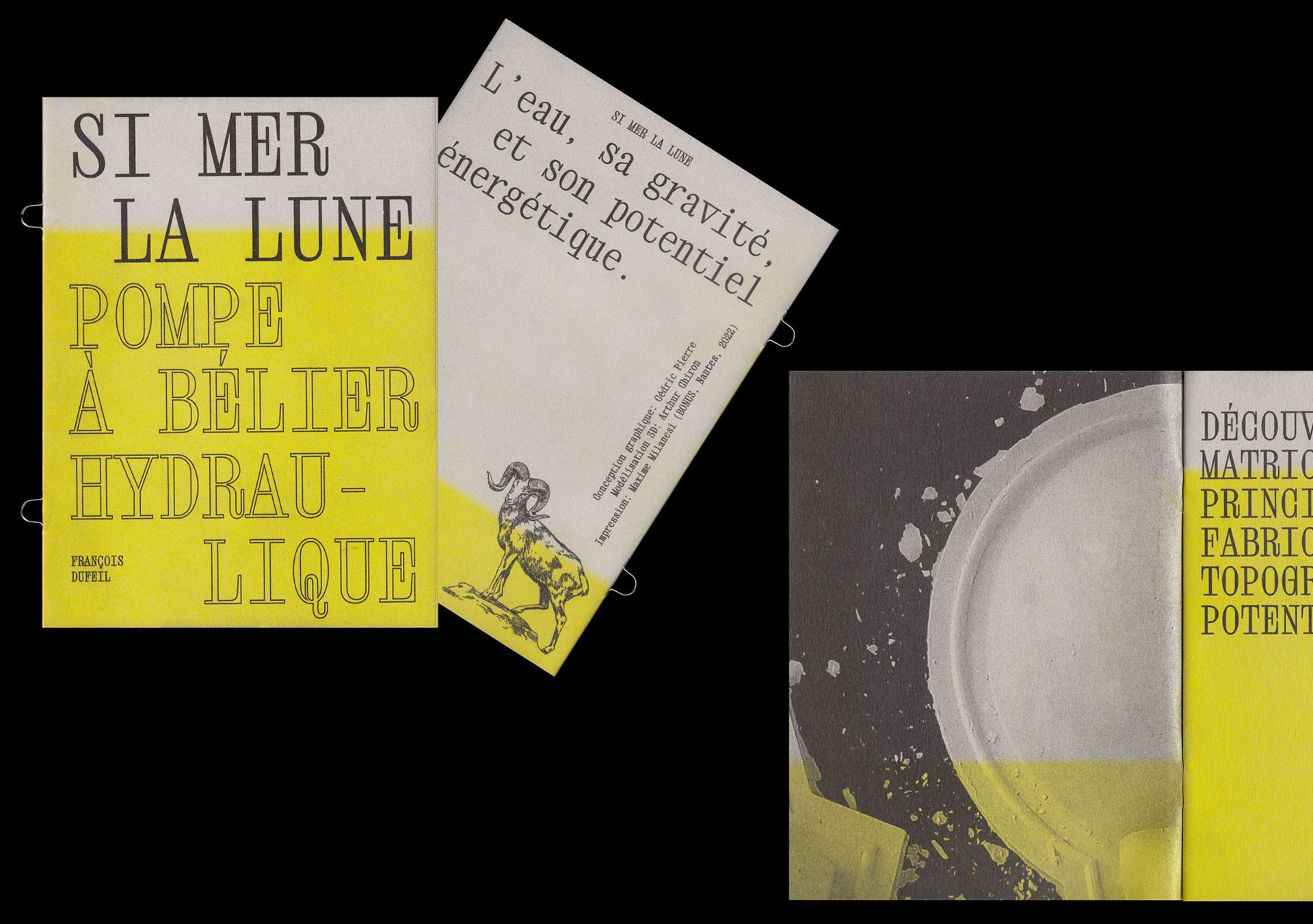 *Si mer la lune*, artist book, 10,5 × 14,8 cm, 16 p., François Dufeil, Bonus, Nantes, 2022
