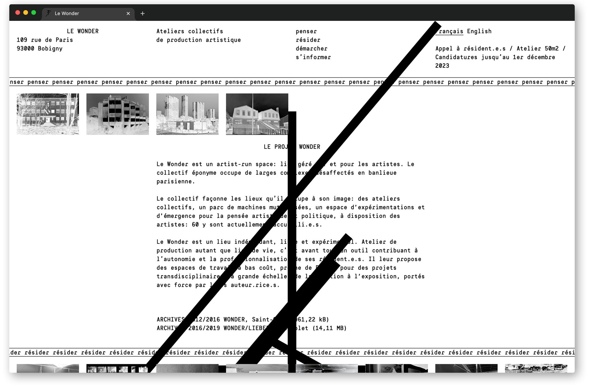 Le Wonder, website, visual identity, Bagnolet, 2018