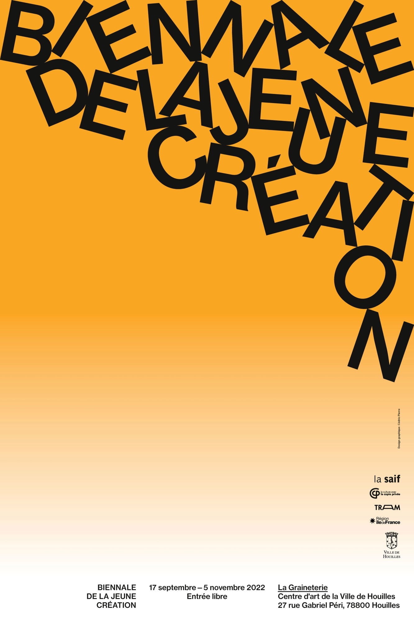 *Biennale de la Jeune Création*, A2 poster, visual identity, centre d'art La Graineterie, Houilles, 2022