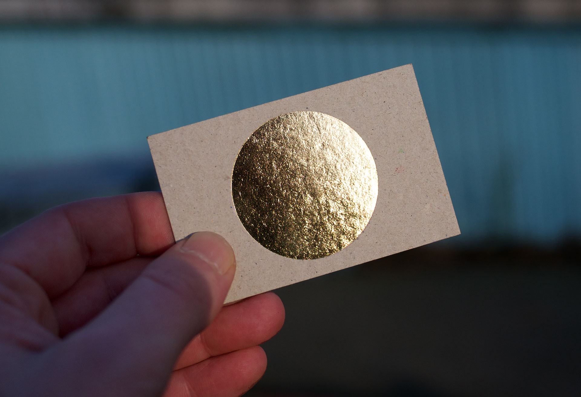*Courser le soleil*, business card, 8,5 × 5,5 cm, Guillaume Aubry, Paris, 2020
