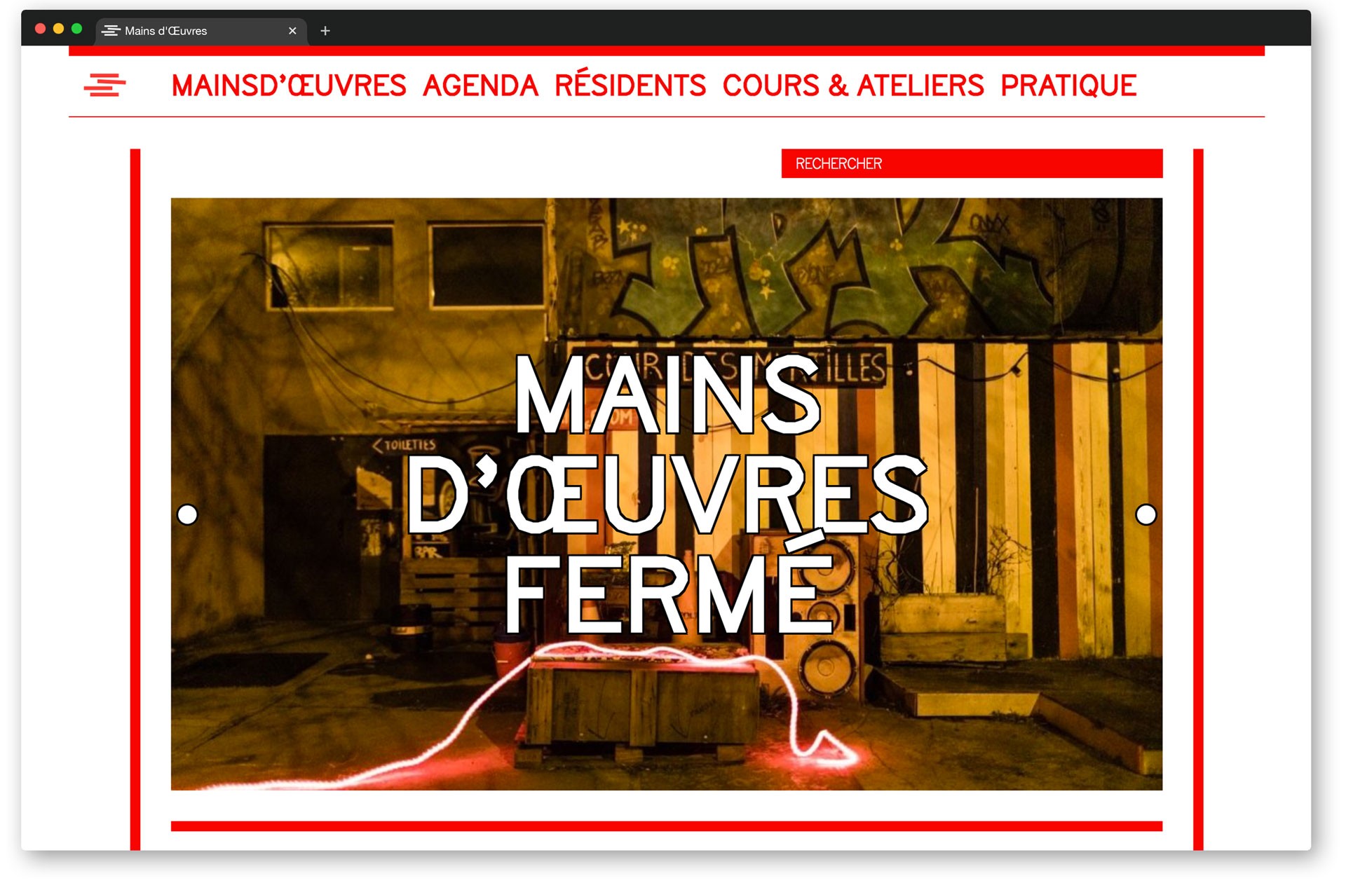 *Mains d'Œuvres*, visual identity, website with Jérémy Glâtre and Pierre Martin Vielcazat (link: https://www.mainsdoeuvres.org/ text: (link)), Saint-Ouen, 2015