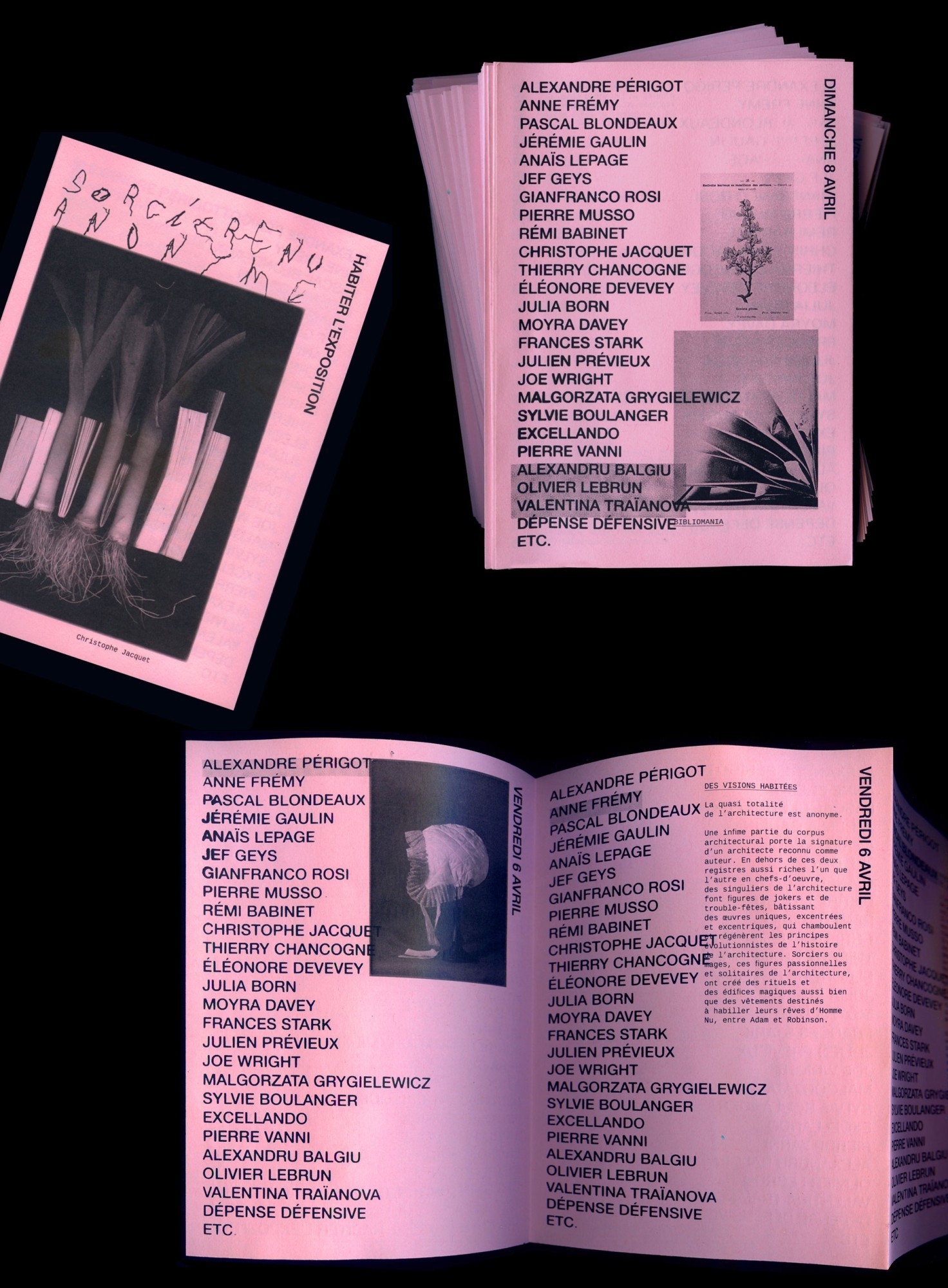 *SorcièreNuAnonyme*, programs, 10,5 × 14,8 cm, Cneai, Pantin, 2018