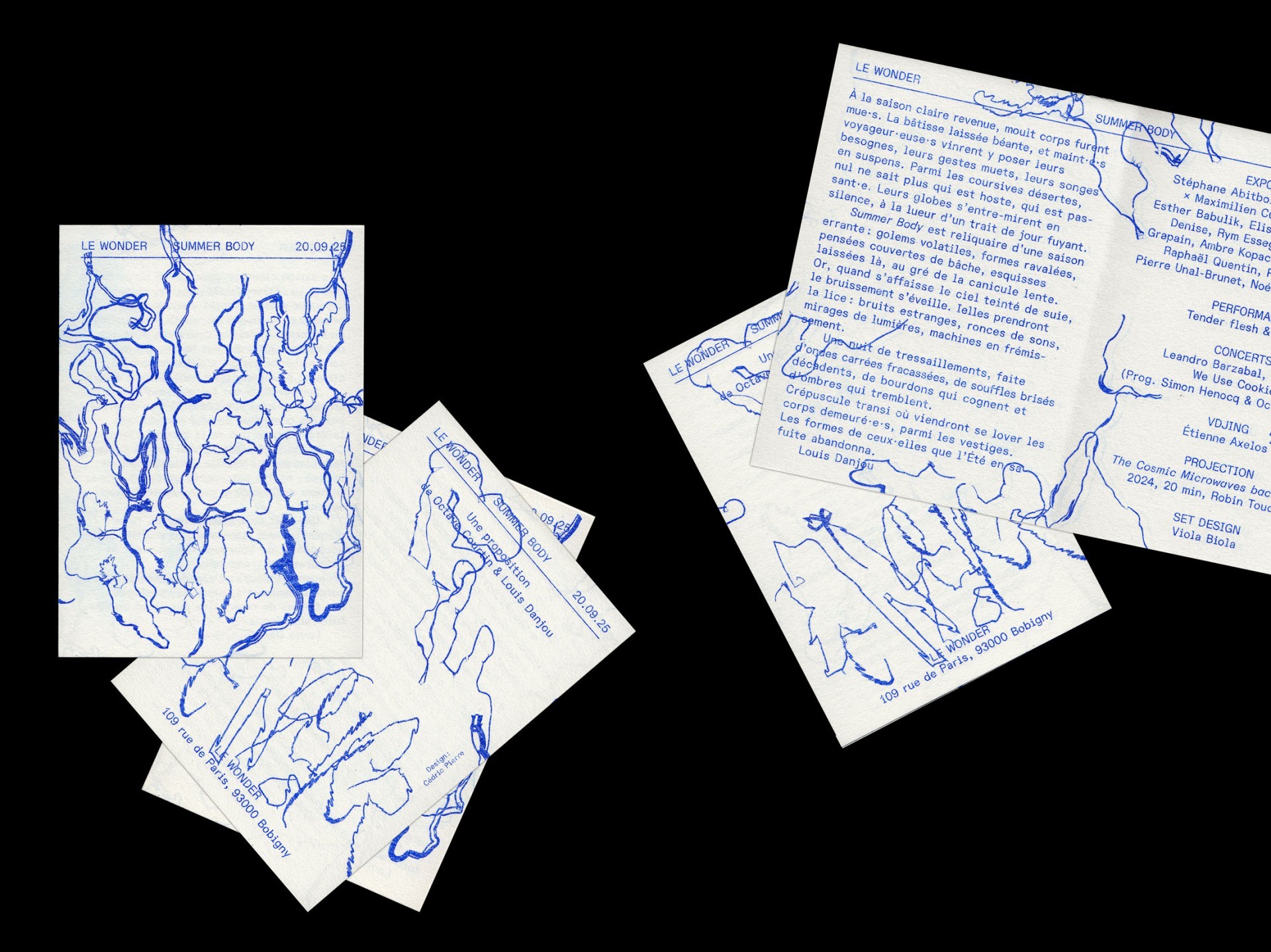 *Summer Body*, exhibition document, 7,4 × 10,5 cm, Le Wonder, Bobigny, 2025