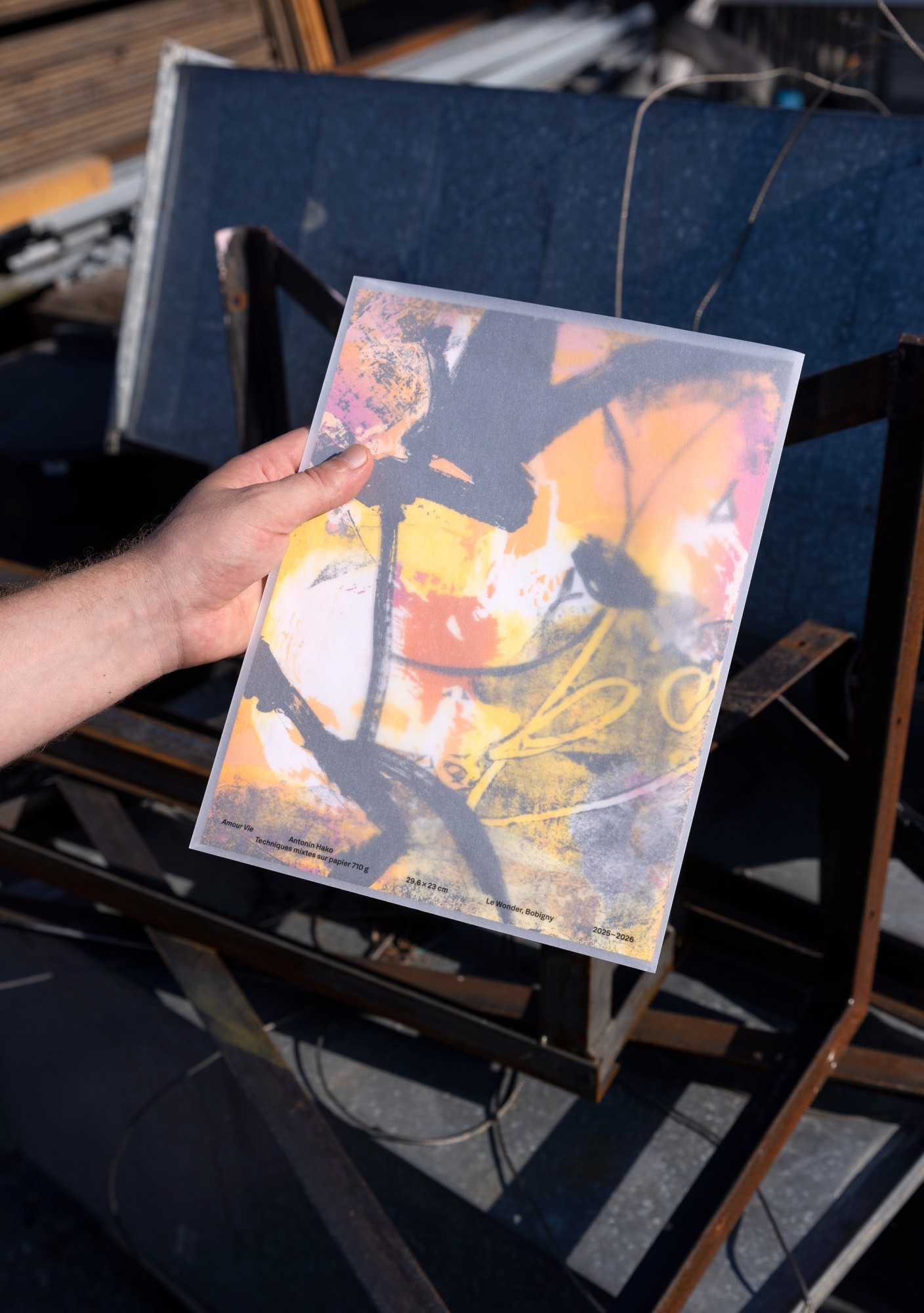 *Amour Vie*, Antonin Hako, transparent cover, 29,6 × 23 cm, Bobigny, 2025
